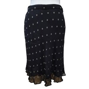 Vintage 90s Randy Kemper Skirt Womens Size‎ 8 Black Mini Geometric Print